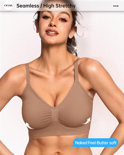 OEAK Bralettes for Women No Padding Comfortable Wireless Bras Seamless Bralette No Underwire Bra Cute Everyday Tshirt Bras Sienna S