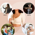 EUYZOU Arm Compression Sleeves for Women Post Surgery Front Closure Bra Slimming Arm Lipo Shapewear Top - Nude XXL
