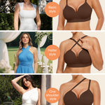 Popilush Bras for Women No Underwire Supportive Comfortable Bralettes Plus Size Bra Dark Brown