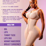 Snatched Body - Women's Stage 1 Faja Colombianas with Bra Shapewear BBL Post Surgery Compression Garment Butt Lifting Beige XS