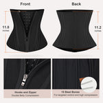 SHAPERX Waist Trainer for Women Underbust Corset Shapewear Tummy Control Workout Waist Cincher Body Shaper Zipper and Hooks, SZ7310-Black-M