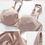 DELIMIRA Minimizer Bras for Women Full Coverage Plus Size Underwire Unlined Supportive Seamless Bra Cameo Heather 38DD
