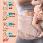 MOOIMOM Coolweave Postpartum Belly Band for C-Section Recovery Belt, Breathable Maternity Abdominal Binder with Ergonomic Back Support, Adjustable Belly Wrap for Post Surgery Waist & Core Support