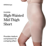 SPANX SPANXshape Invisible High-Waisted Mid-Thigh Shorts - Regular - Champagne Beige - Medium