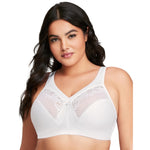Glamorise Full Figure Plus Size MagicLift Minimizer Bra Wirefree #1003 White