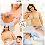 BRABIC Wireless Bras for Women Full Coverage Seamless T Shirt Bra Comfortable and Breathable Bralette, Large, Beige