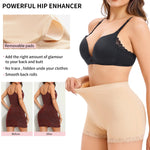 AOSBOEI Women Butt Lifter Panties Padded Shapewear Hip Enhancer Pads Shorts Seamless Underwear Tummy Control Boyshorts Beige