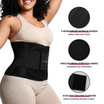 SHAPERX Waist Trainer for Women Tummy Control Waist Cincher Belt Workout Sweat Band Back Support Sport Girdle, SZ8002-New-Black-M