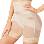 Nebility Shapewear Tummy Control Body Shaper Butt Lifting Shapewear Shorts High-waisted Girdles Thigh Slimmer Beige