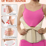 GainKee Long Torso Waist Trainer for Women Workout Fajas Colombianas Waist Cincher Corset Tummy Control Body Shaper Apricot 3XL