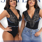 SHAPERIN Sexy Lace Bodysuit for Women Tummy Control Thong Shapewear Deep V Neck Body Suits Corset Tops Going Out Tank Top