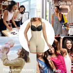 SHAPERX Women's Fajas Colombianas Tummy Control Shapewear Postpartum Butt Lifting Body Shaper with Boned Support,SZ7281-Beige-2XL