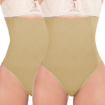 Hioffer 2 Pack 328 Women Waist Cincher Girdle Tummy Control Slimmer Sexy Thong Panty Shapewear