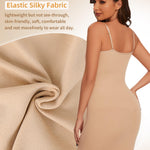 SLIMBELLE Women’s Shapewear Dress Slip Tummy Control Full Slip Seamless Body Shaper for Under Dresses with Adjustable or Changeable Spaghetti Straps NUDE L