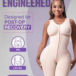 Snatched Body - Women's Stage 1 Faja Colombianas with Bra Shapewear BBL Post Surgery Compression Garment Butt Lifting Beige XS