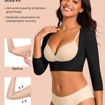 EUYZOU Arm Compression Sleeves for Women Post Surgery Front Closure Bra Slimming Arm Lipo Shapewear Top Underbust - Black M