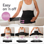 Baby Uma 3-in-1 Postpartum Belly Band - Triple Support Natural & C Section Belly Binder Post Partum, Easy On 'n Off, Lightweight & Breathable Abdominal Binder, Postpartum Essentials