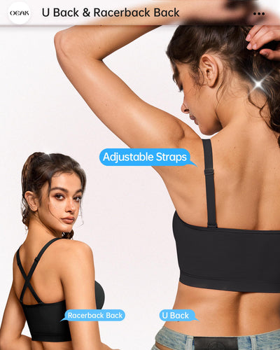 OEAK Bralettes for Women with Support Comfortable Wireless Bras Seamless Bralette No Underwire Bra Cute Everyday Tshirt Bras Black L