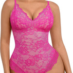 FeelinGirl Lace Shapewear Bodysuit Tummy Control V-Neck Sleeveless Tank Top