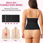 Gotoly Waist Trainer for Women Corset Shapewear Tummy Control Faja Body Shaper Postpartum Segmented Waist Cincher(Black,Large)