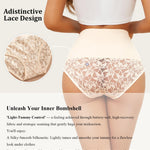 QDWQDW Shapewear for Women Tummy Control High Waisted Seamless Womens Underwear 4-Pack Sexy Lace Plus Size Panties