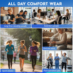 Compression Tights Women, 20-30mmHg Graduated Support Compression Pantyhose Footless Medical Compression Stockings High Waist Compression Leggings for Varicose Veins, Edema, DVT(Black, Large)