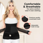 3 in 1 Postpartum Belly Support Recovery Wrap – Postpartum Belly Band, After Birth Brace, Slimming Girdles, Body Shaper Waist Shapewear, Post Surgery Pregnancy Belly Support Band (Midnight Black, M/L)
