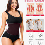 Nebility Womens' Waist Trainer Seamless Round Neck Tummy Control Shapewear Bodysuit