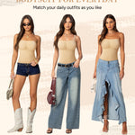 Irisnaya Strapless Shapewear Bodysuit for Women - Tummy Control body suit Tube Top seamless thong bodysuit