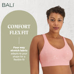 Bali Women's Wireless Bra, Comfort Revolution Full-Coverage Wirefree Bra for Women, Moisture-Wicking