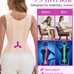 GainKee Waist Trainer for Women Tummy Control, Workout Hourglass Vest Waist Cincher Girdle with Adjustable Shoulder Strap Apricot