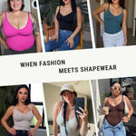 FeelinGirl Shapewear Tummy Control Camisole Tops for Women Compression Tank Tops Cami Shaper with Spangetti Straps Black M