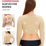 Nebility Arm Compression Sleeve Women Arm Shaper Post Surgery Post Surgery Front Closure Bra(Beige,Medium)