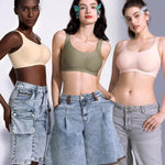 Wireless Jelly Seamless Bras for Women No Underwire Tshirt Full Coverage Padded Bra Comfortable Everyday Bralettes
