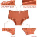 Sth Big Cotton Underwear for Women High Waisted Womens Underwear Pack Sexy Lace Edge Bikini Cheeky Panties Girls Brief