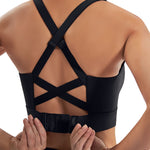 Ewedoos High Support Sports Bras for Women Adjustbale Supportive High Impact Sports Bra Push Up Workout Running Bras Black