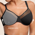 Lover-Beauty Minimizer Bras for Women Full Coverage Unlined Underwire Bras Plus Size Lifting Bra for Heavy Breast, Black 36C