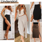 Wikoan Half Slip for Women Under Dress Basic Slips Dress Super Soft Modal Underskirt for Under Dresses,White,L