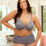 Vanity Fair Women's Full Figure Beauty Back Smoothing Bra, 4 Way Stretch Fabric, Lightly Lined Cups up to H - Underwire - Beige, 38DD