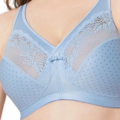Glamorise Full Figure Plus Size MagicLift Minimizer Bra Wirefree #1003 Light Blue