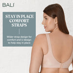 Bali Women's Wireless Bra, Comfort Revolution Full-Coverage Wirefree Bra for Women, Moisture-Wicking