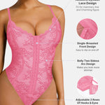 SHAPELLX Lace Bodysuit for Women Tummy Control Shapewear Backless Body Suits One Piece Body Shaper Thongs Small