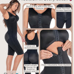 FAJAS DISENOS D'PRADA DELIÉ - Shapewear for Women Post Surgery High Compression Stage 2 Colombian Full Body Faja Front Hooks Black