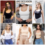 ONEW Shapewear Camisoles Seamless Tummy Control Compression Tank Tops Waist Trainer Body Shaper for Women,White,XX-Large