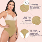 Hioffer 2 Pack 328 Women Waist Cincher Girdle Tummy Control Slimmer Sexy Thong Panty Shapewear