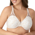 Bali Passion for Comfort Minimizer Bra, Full-Coverage Underwire Bra with Seamless Cups, Everyday Bra, No-Bulge Smoothing, Leaf Print, 34D