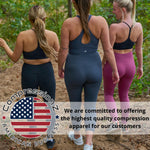 CompressionZ Women's Compression Leggings High Waisted Performance Shaping Gym, Pilates, Travel, Yoga, Workout Pants Black Large