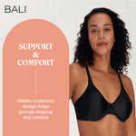 Bali womens Passion for Comfort Underwire Df3385 minimizer bras, Black, 34DD US
