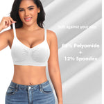 Seamless Jelly T Shirt Bras for Women No Underwire Comfort Wireless Padded Bralettes Soft Support Bras(#01 White(Padded)-Spaghetti Strap,X-Large)