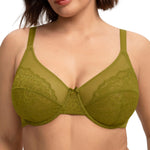 HSIA Minimizer Bras for Women Enchante Full Coverage Underwire Bras Plus Size Lifting Floral Lace Bra for Heavy Breast